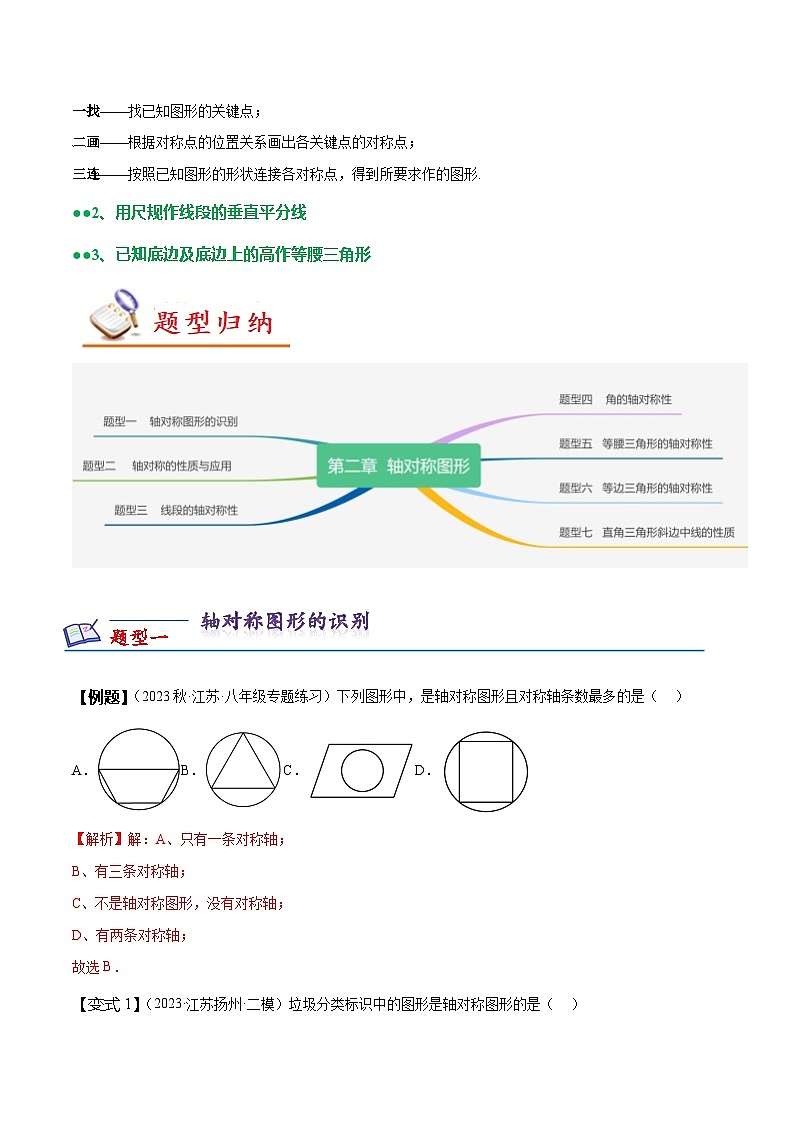 第2章 轴对称图形知识梳理+热考题型-2023-2024学年八年级数学上册（苏科版）03