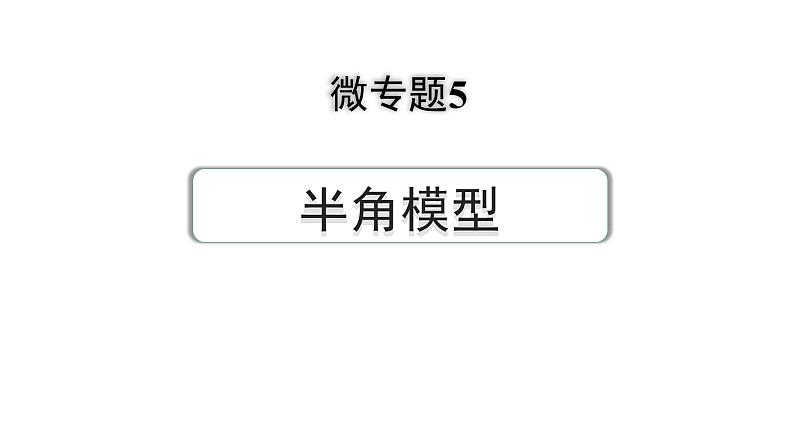 2024河南中考数学专题复习第三部分 题型二 微专题5 半角模型 课件01