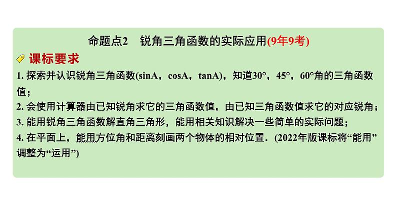 2024河南中考数学专题复习第四章 第六节 课时2  锐角三角函数与相似三角形的实际应用 课件第3页