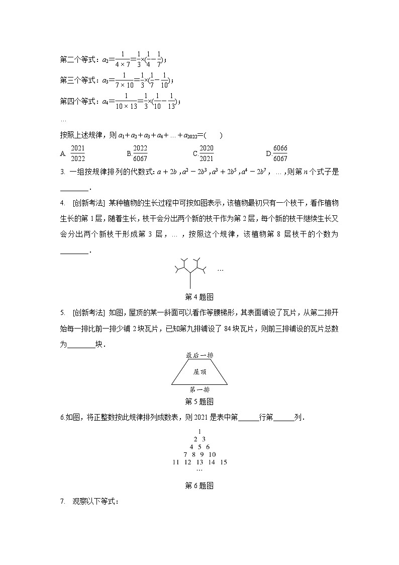 2024湖南中考数学二轮专题训练 题型一  规律探索题 (含答案)02