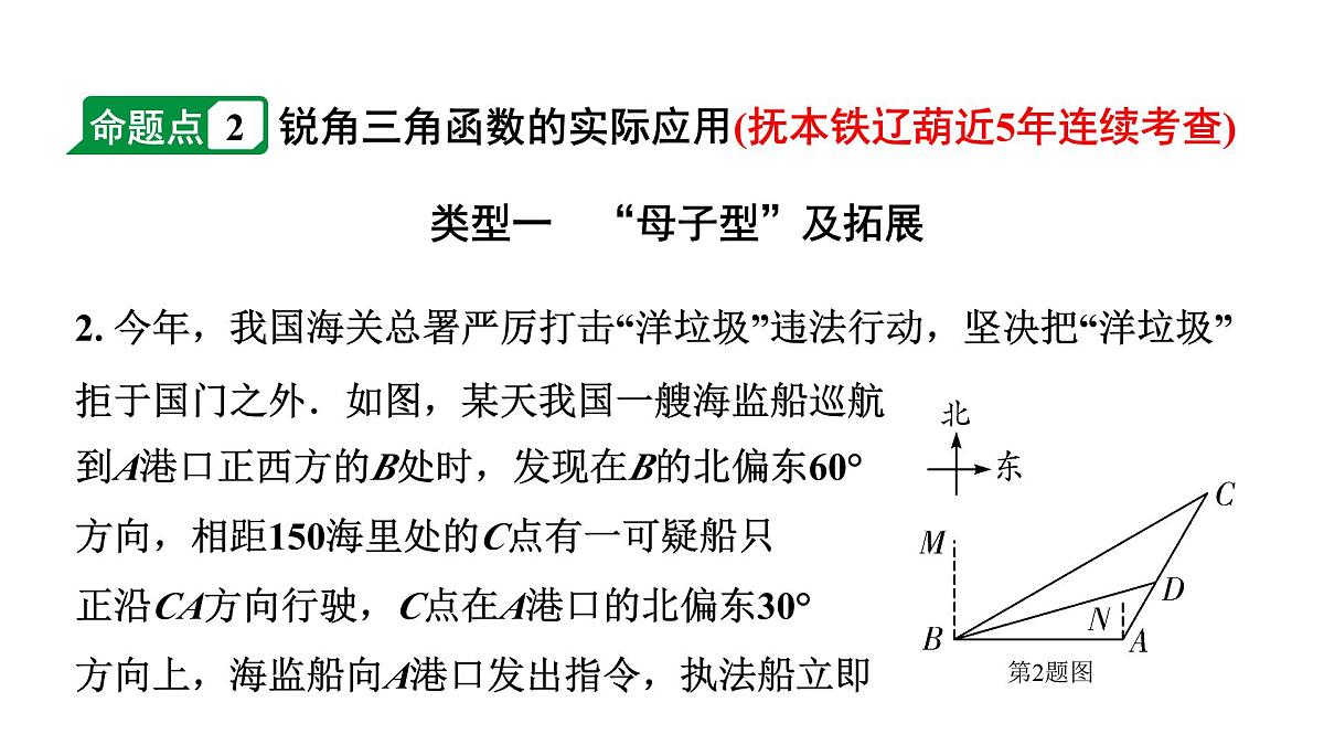 2024辽宁中考数学二轮复习 4.5 锐角三角函数及其应用 (课件)第3页