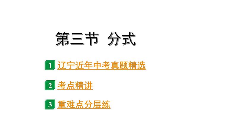 2024辽宁中考数学二轮中考考点研究 1.3 分式 (课件)01