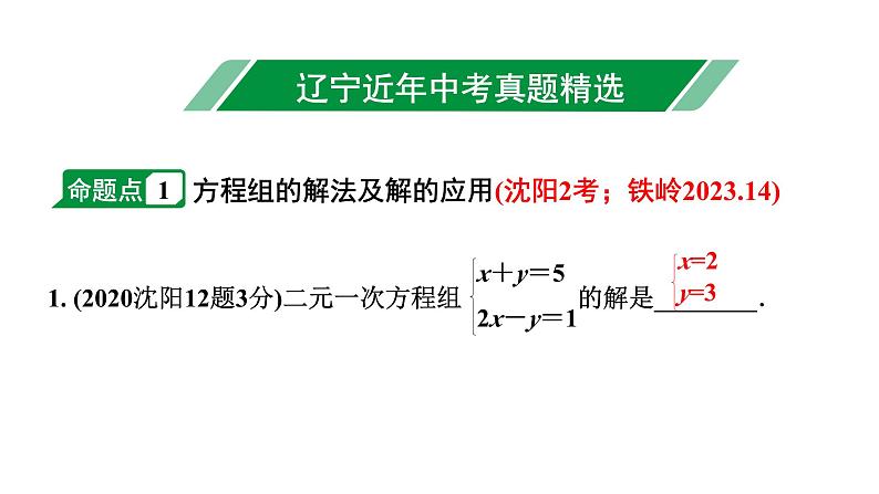 2024辽宁中考数学二轮中考考点研究 2.1 一次方程(组)及其应用 (课件)02