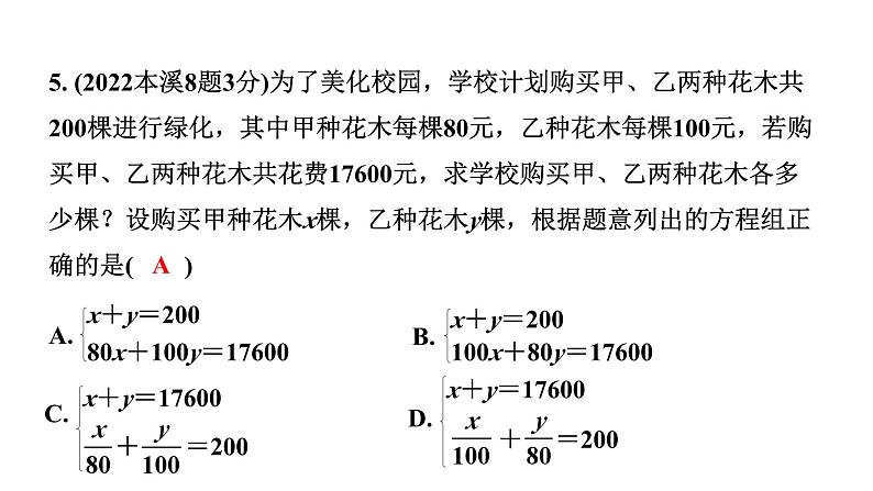 2024辽宁中考数学二轮中考考点研究 2.1 一次方程(组)及其应用 (课件)07