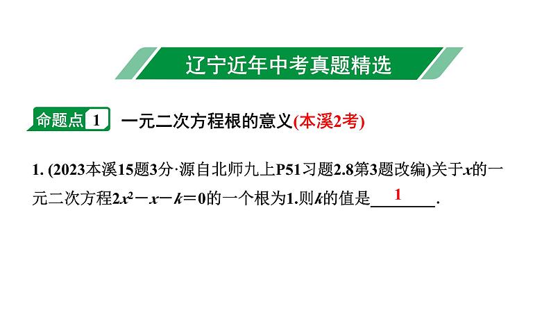 2024辽宁中考数学二轮中考考点研究 2.3 一元二次方程及其应用 (课件)02