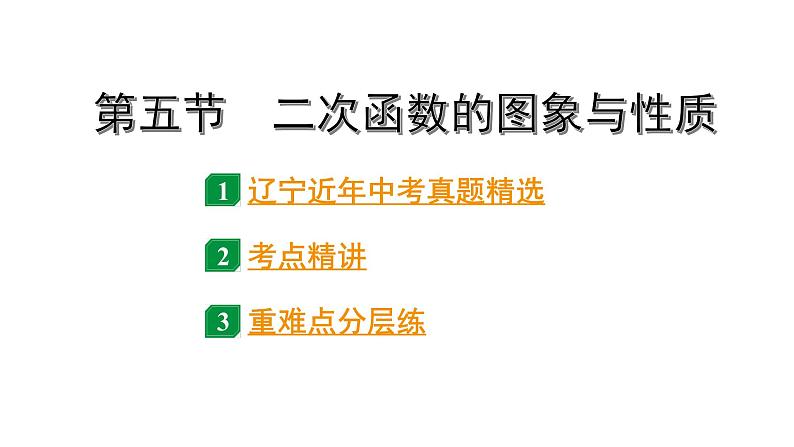 2024辽宁中考数学二轮中考考点研究 3.5 二次函数的图象与性质 (课件)第1页