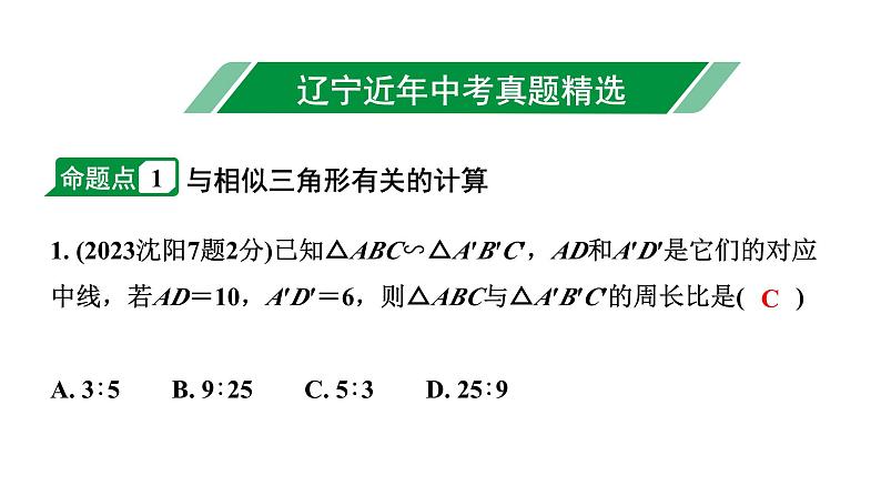 2024辽宁中考数学二轮中考考点研究 4.4 相似三角形(含位似) (课件)第2页