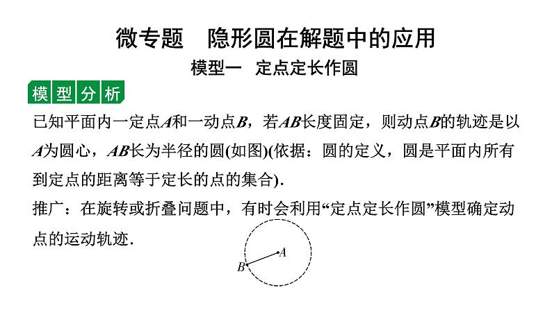 2024辽宁中考数学二轮中考考点研究 微专题 隐形圆在解题中的应用 (课件)01