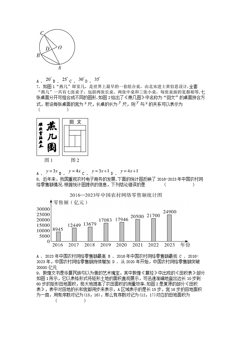 [数学]甘肃省武威市2024年中考试卷02