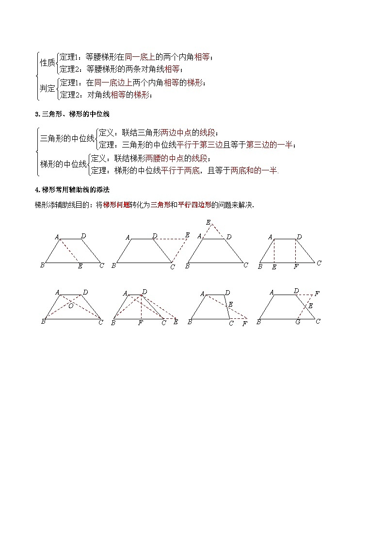 沪教版八年级数学下学期核心考点+重难点讲练与测试核心考点05梯形(原卷版+解析)03