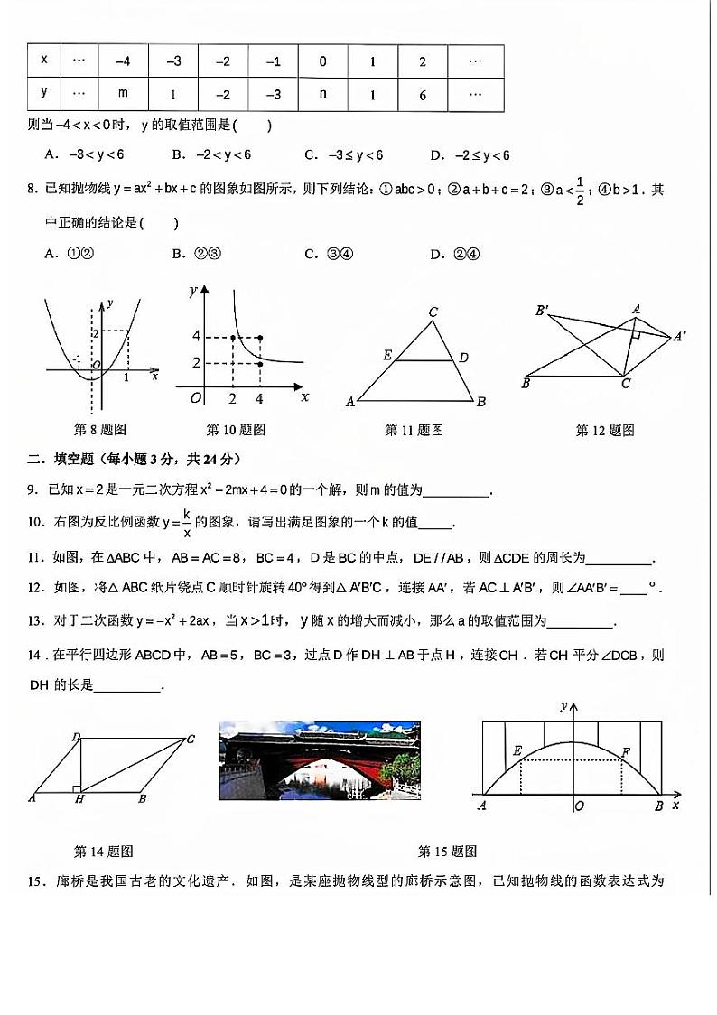 北京十一晋元中学2023-2024学年下学期八年级数学3课程期末诊断试题第2页