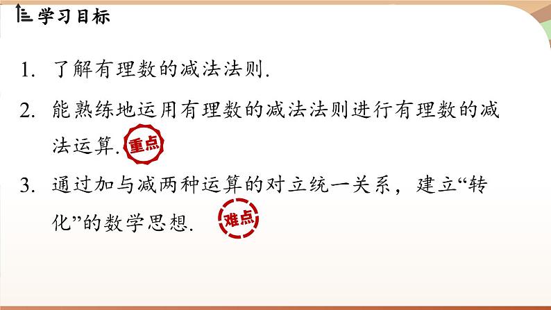 2.1.2有理数的减法课时1 课件 2024-2025学年人教版（2024版）七年级数学上册02
