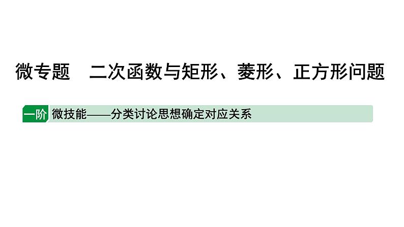 2024辽宁中考数学二轮专题复习 微专题 二次函数与矩形、菱形、正方形问题（课件）01