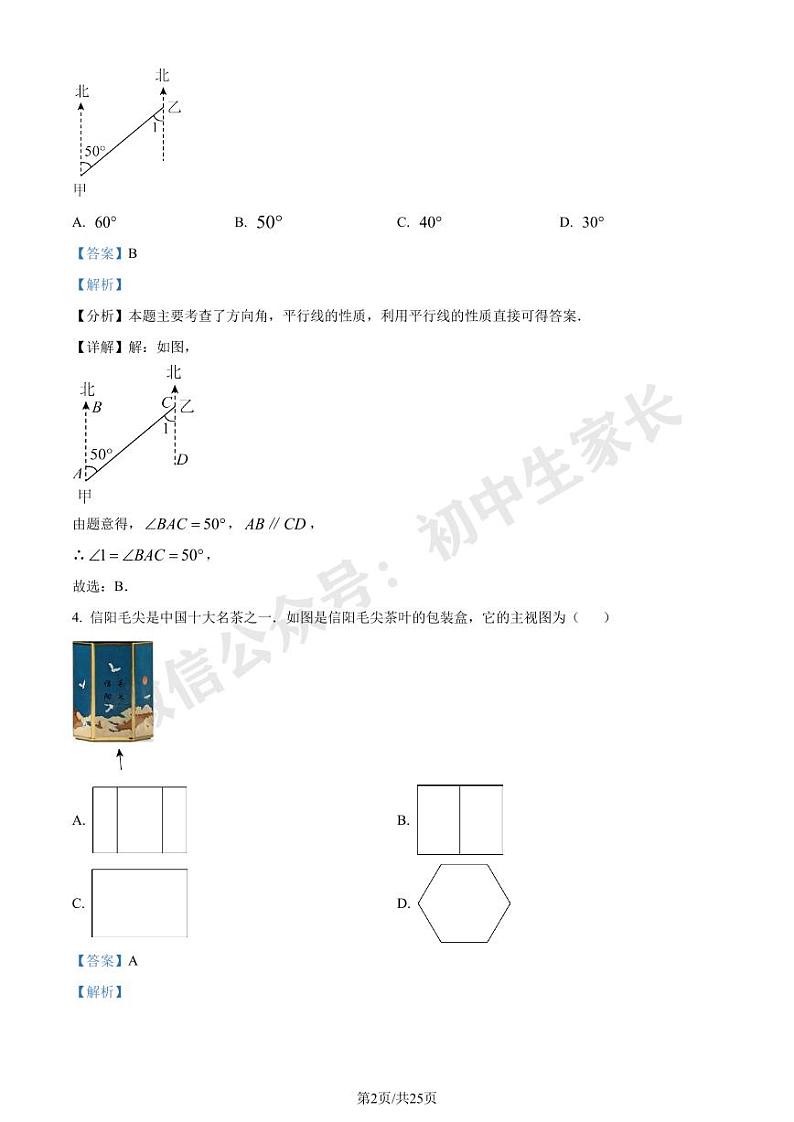 2024年河南省中考数学试题（解析版）02