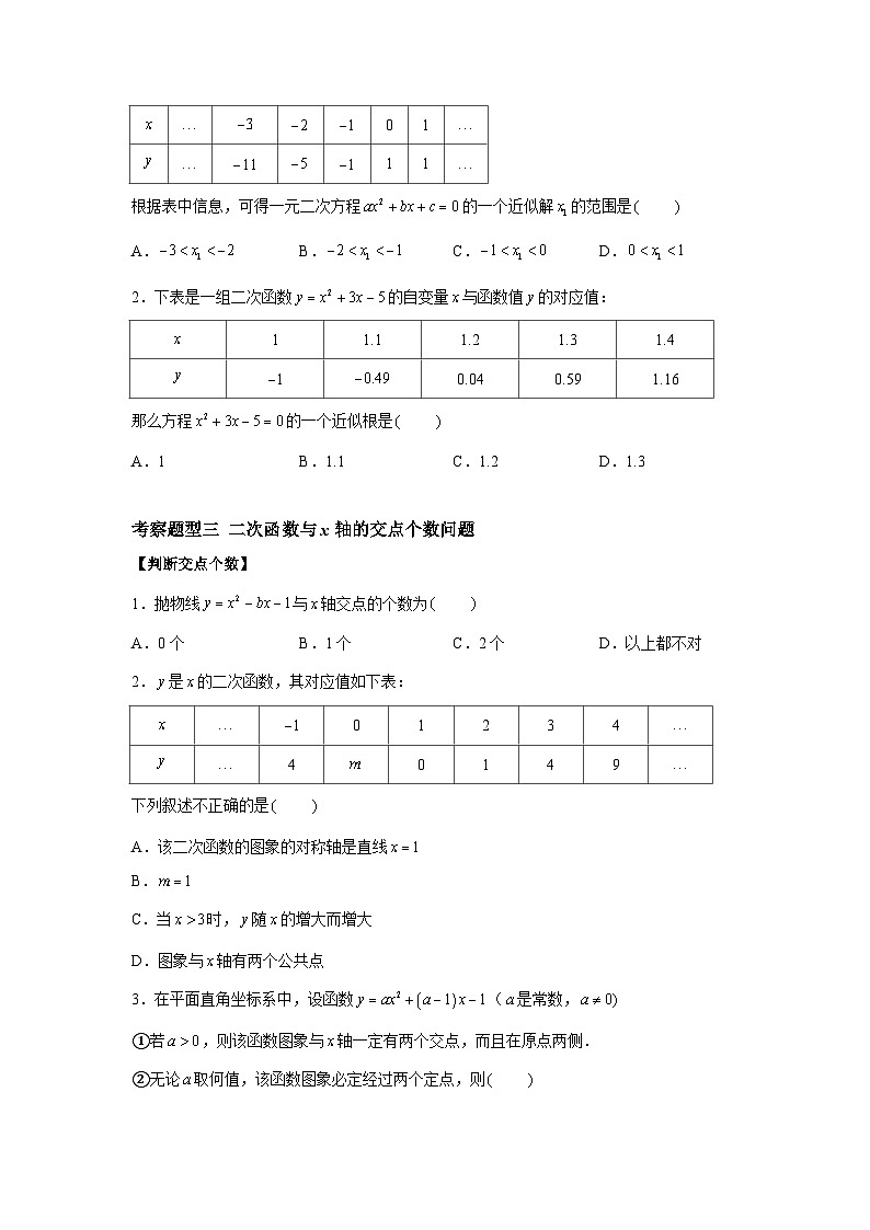 苏科版数学九年级下册5.4《二次函数与一元二次方程》课件+分层练习02