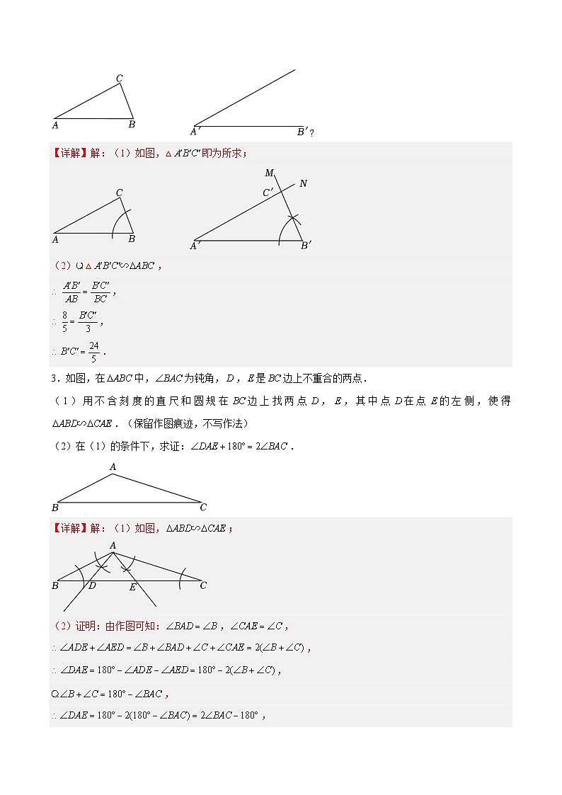 苏科版数学九年级下册6.5.2《相似三角形的性质-相似变换&相似三角形的判定与性质模型》（八大题型）（解析版）第2页