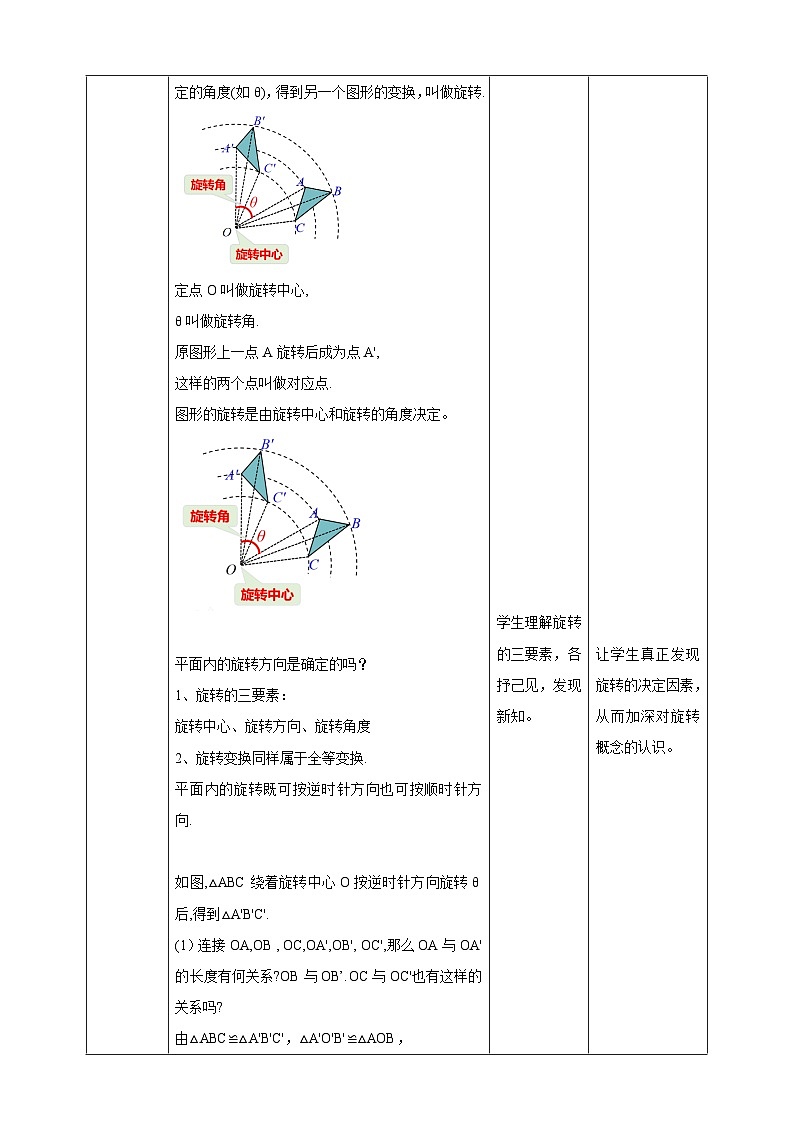 【核心素养目标】沪科版数学九年级下册24.1.1《图形的旋转》 课件+教案02