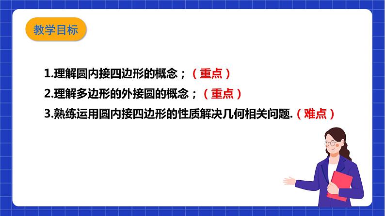 【核心素养目标】沪科版数学九年级下册24.3.2《圆内接四边形》 课件+教案03