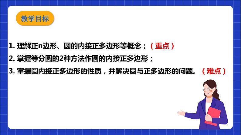 【核心素养目标】沪科版数学九年级下册24.6.1《正多边形与圆》 课件第3页