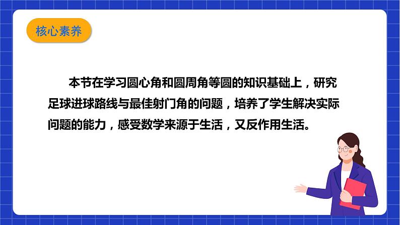 【核心素养目标】沪科版数学九年级下册24.8《进球路线与最佳射门角》 课件第4页