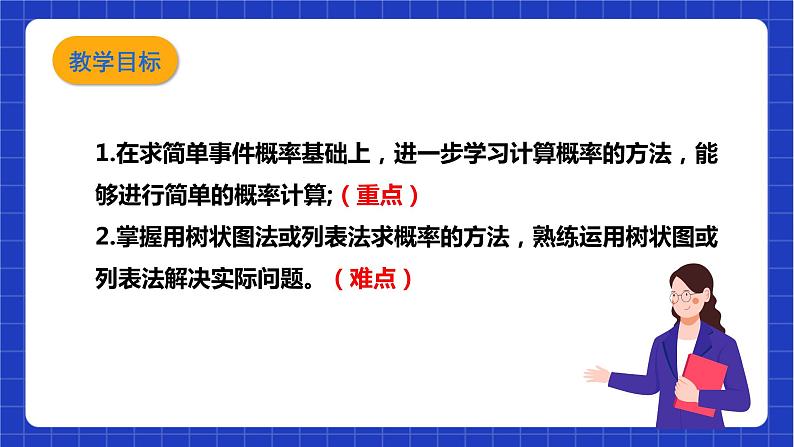 【核心素养目标】沪科版数学九年级下册26.2.2《用列表画或画树状图形等可能情形下的概率》 课件+教案03