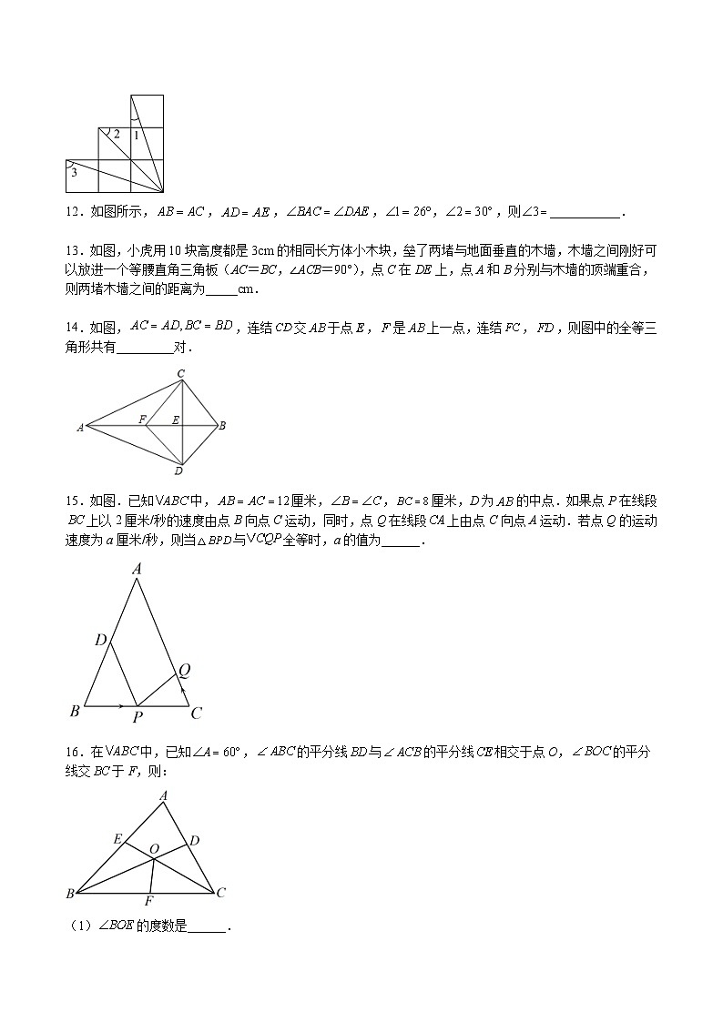 沪教版七年级数学下册满分冲刺卷专题08全等三角形(难点)(原卷版+解析)03