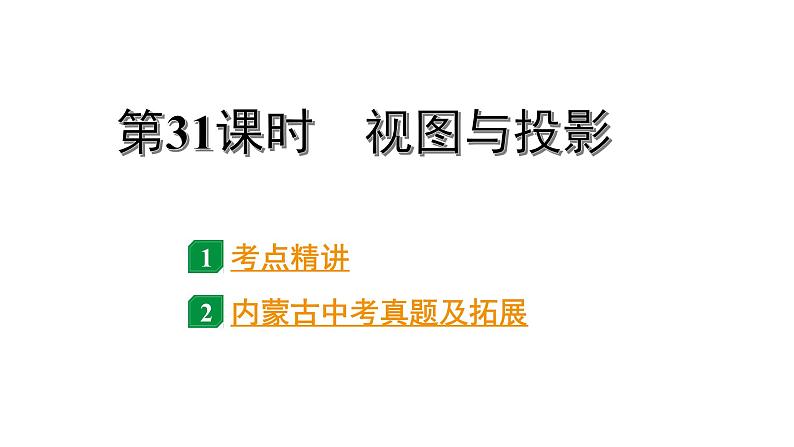 2024内蒙古中考数学一轮知识点复习 第31课时  视图与投影（课件）01