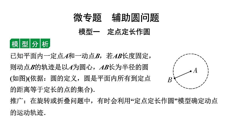 2024内蒙古中考数学一轮知识点复习 微专题  辅助圆问题（课件）01