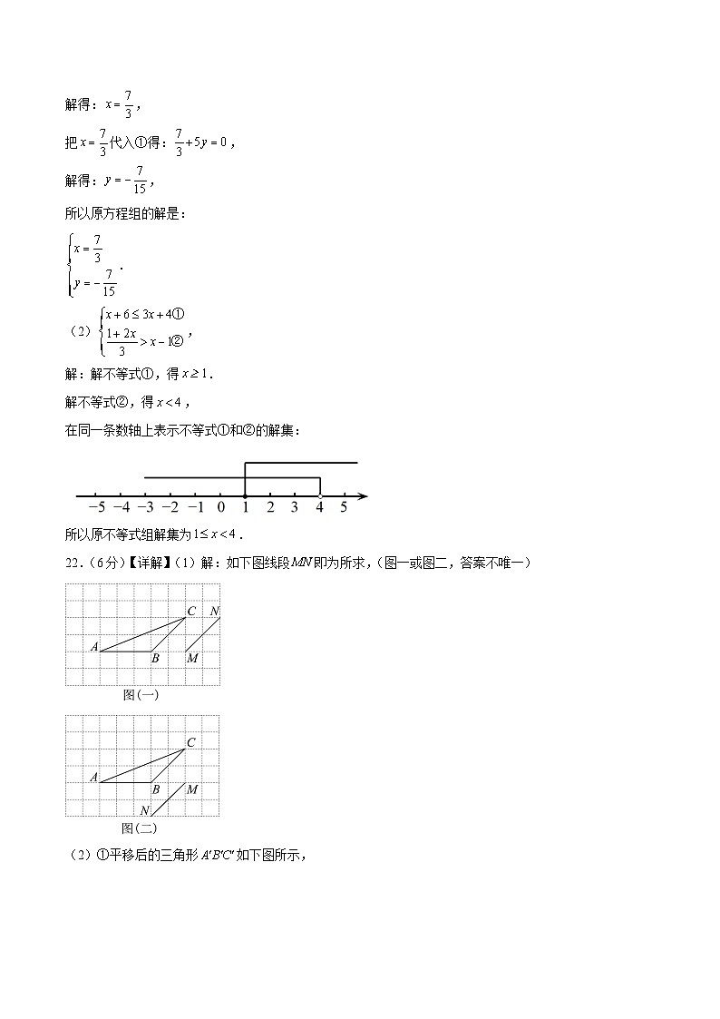 2023-2024学年初中下学期七年级数学期末模拟卷（参考答案）（无锡）第2页