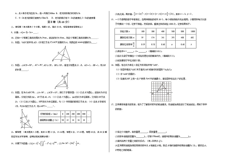2023-2024学年初中下学期七年级数学期末模拟卷（考试版A3）【北师大版七下全册】（四川成都）第2页