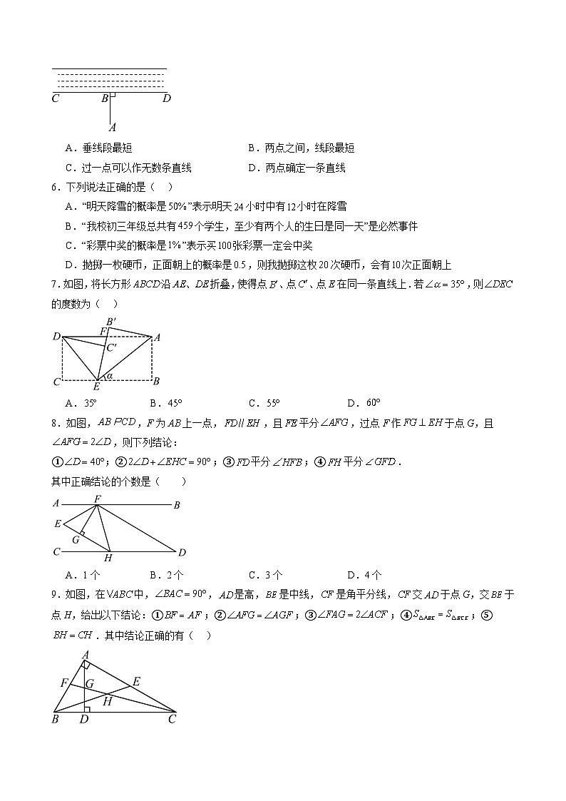 2023-2024学年初中下学期七年级数学期末模拟卷01（考试版A4）【全册】（北师大版）第2页