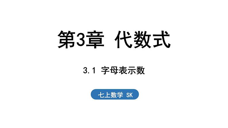 3.1 字母表示数 课件--2024-2025学年苏科版七年级数学 上册第1页