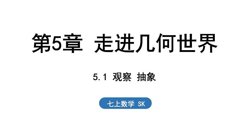 5.1 观察 抽象 课件--2024-2025学年苏科版七年级数学 上册01