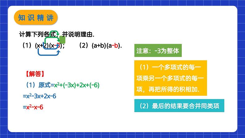 苏科版数学七年级下册9.3《多项式乘多项式》 课件+练习（原卷版+解析版）06