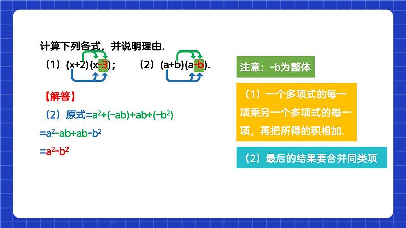 苏科版数学七年级下册9.3《多项式乘多项式》 课件+练习（原卷版+解析版）07