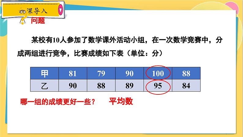 冀教数学九年级上册 23.1.1平均数与加权平均数（1）算术平均数 PPT课件03