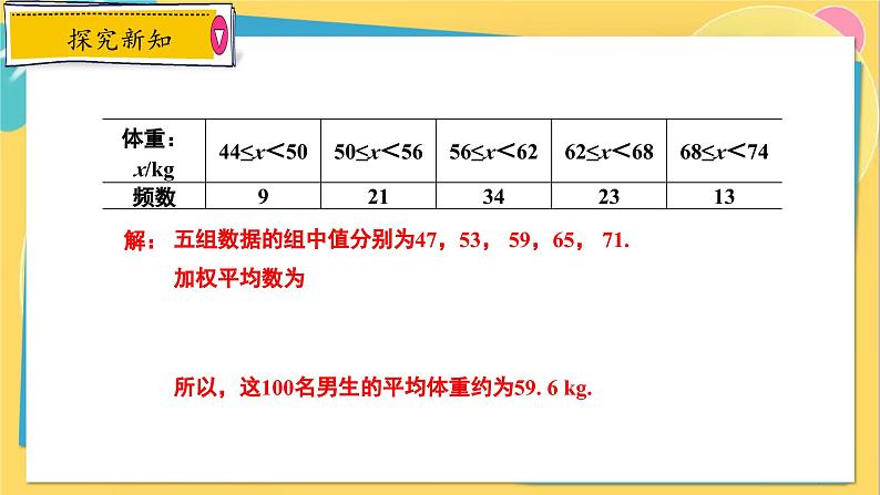 冀教数学九年级上册 23.1.3平均数与加权平均数（3）加权平均数的应用 PPT课件07