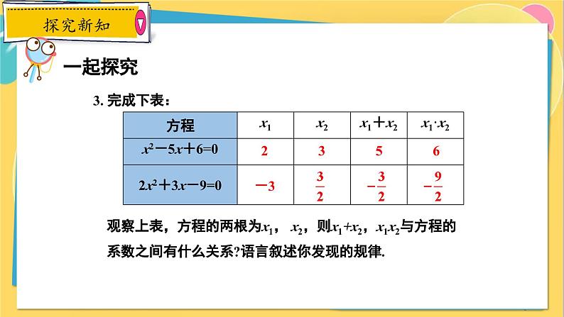 冀教数学九年级上册 24.3 一元二次方程根与系数的关系 PPT课件06