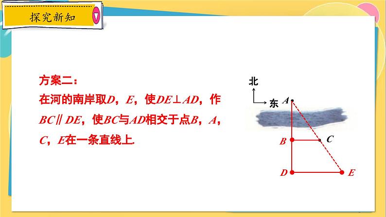 冀教数学九年级上册 25.6.2相似三角形的应用（2）利用相似三角形测宽度 PPT课件06