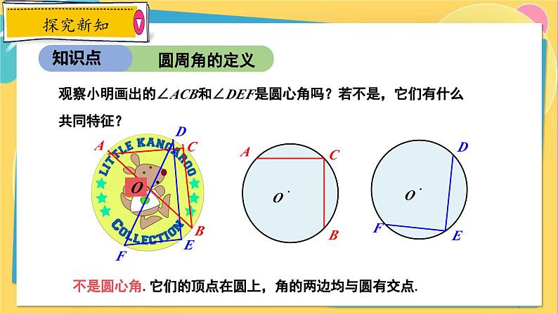 冀教数学九年级上册 28.3.2圆心角和圆周角（2）圆周角及圆周角定理 PPT课件05