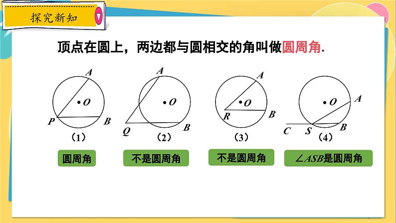 冀教数学九年级上册 28.3.2圆心角和圆周角（2）圆周角及圆周角定理 PPT课件06