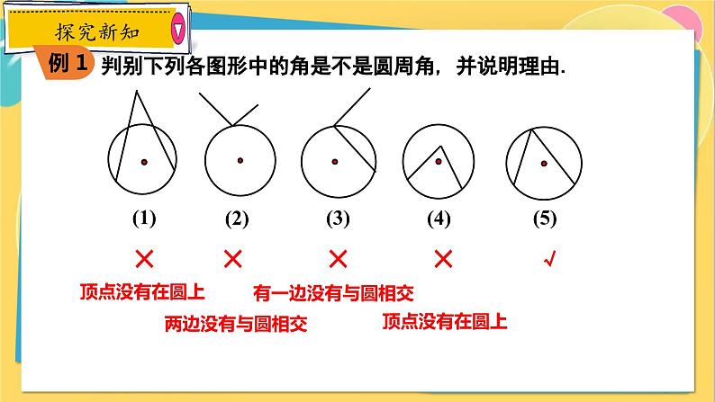 冀教数学九年级上册 28.3.2圆心角和圆周角（2）圆周角及圆周角定理 PPT课件07