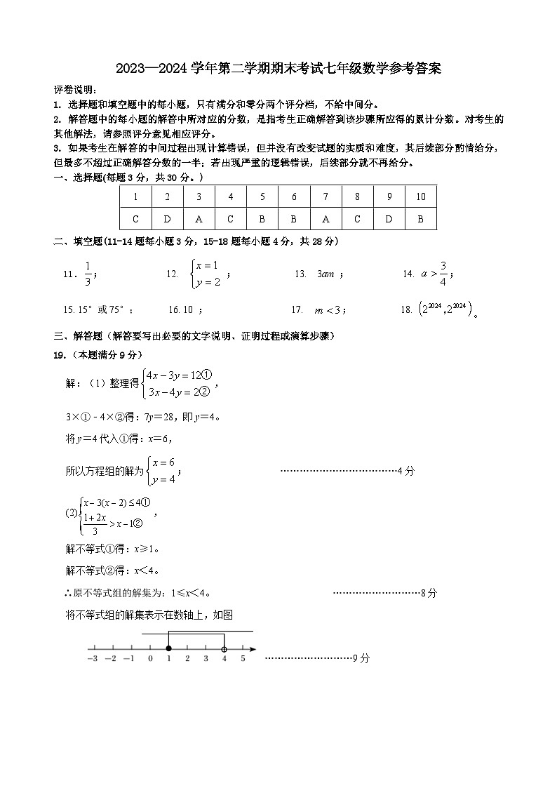 山东省东营市广饶县2023学年八年级下学期期末数学试卷01