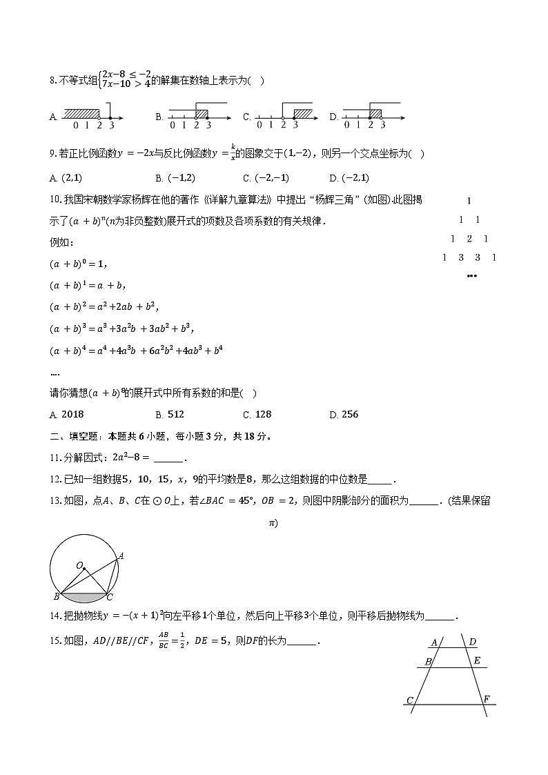2024年湖南省长沙市开福区青竹湖湘一外国语学校中考数学三模试卷（含答案）第2页