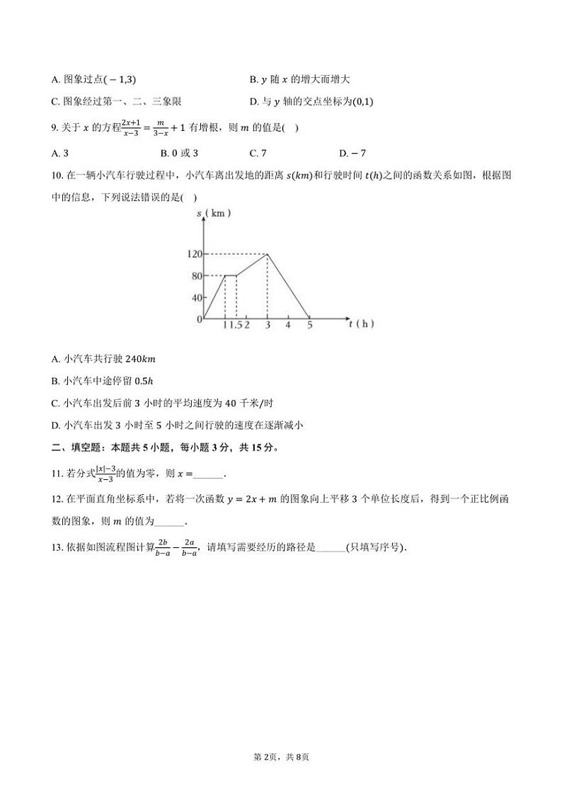 [数学]2023～2024学年河南省南阳市宛城区官庄一中八年级(下)月考数学试卷(有答案)02