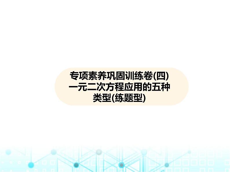 华东师大版初中数学九年级上册专项素养巩固训练卷(四)一元二次方程应用的五种类型练课件第2页