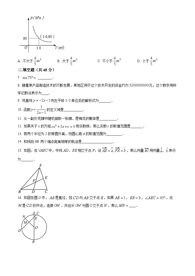 2024年上海市田家炳中学特色课程班中考第二次模拟数学试题（原卷版+解析版）02