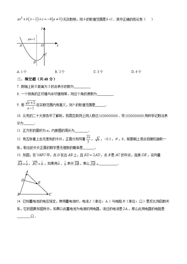 2024年上海市田家炳中学特色课程班中考第六次模拟数学试题（原卷版+解析版）02