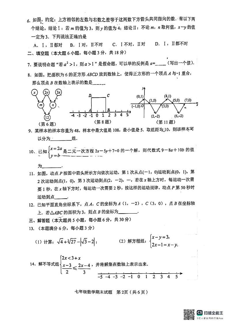 江西省赣州市2023—-2024学年下学期七年级数学期末试卷02