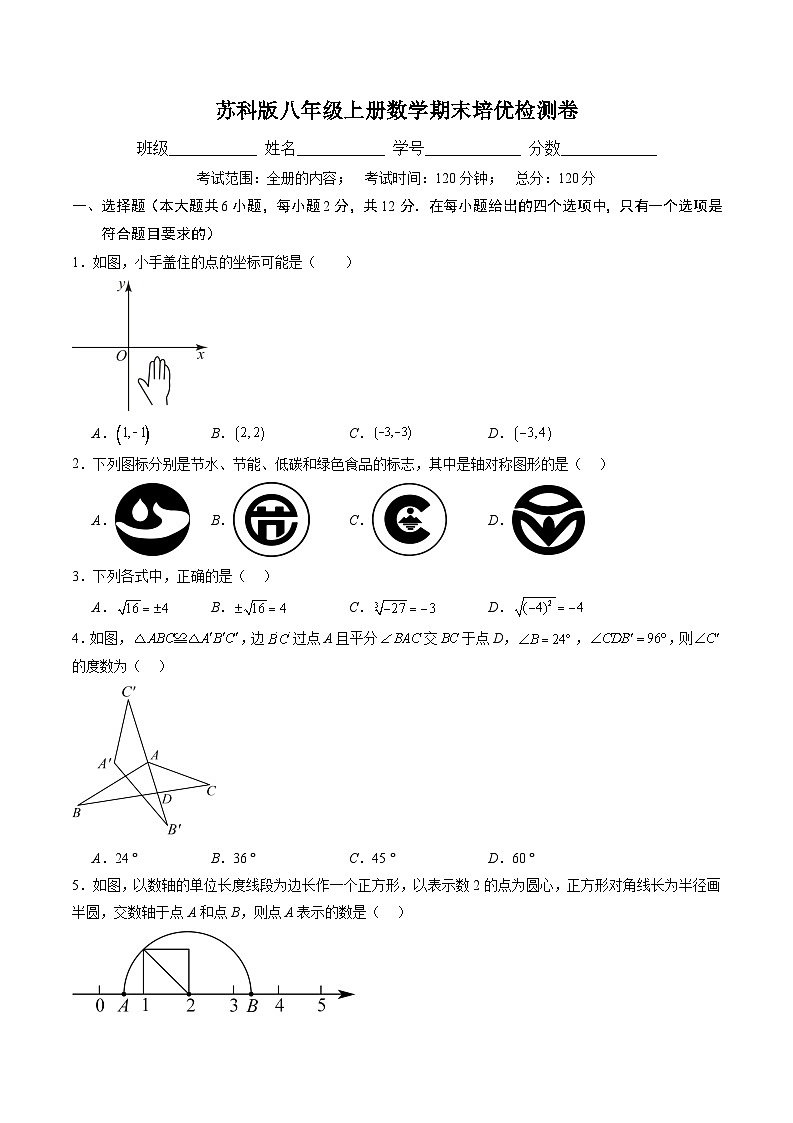 苏科版八年级上册数学期末培优检测卷（原卷版+解析版）-【学霸满分】2023-2024学年八年级数学上册重难点专题提优训练（苏科版）01